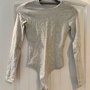 Abercrombie & Fitch Gray Long Sleeve Bodysuit